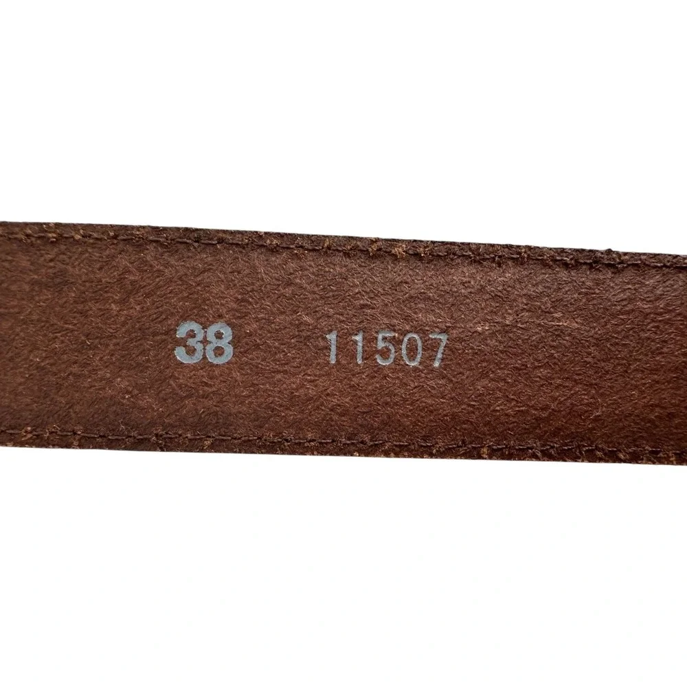 Brighton Onyx Men's 1998 Golf Motif Brown Leather Woven Inlay Belt Size 38